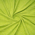A swirled sample of EcoDelish Double Peached Melange recycled polyester spandex fabric in the color Lime.