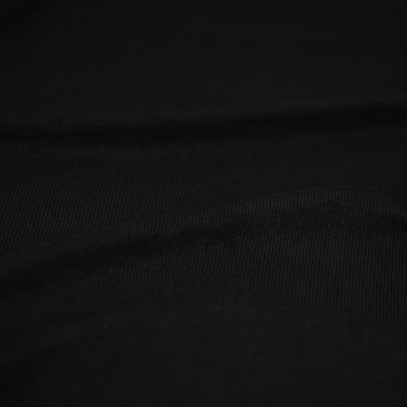 A sample of Embody Tencel Lyocell Spandex Rib Jersey in the color black