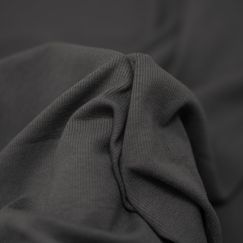 Detailed photograph of Embody Tencel Lyocell Spandex Rib Jersey in the color Slate-Gray