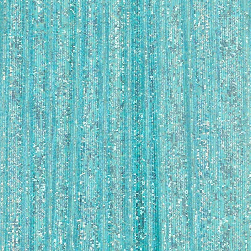 A flat sample of exquisite stretch mesh sequin in the color iridescent mint available at blue moon fabrics.