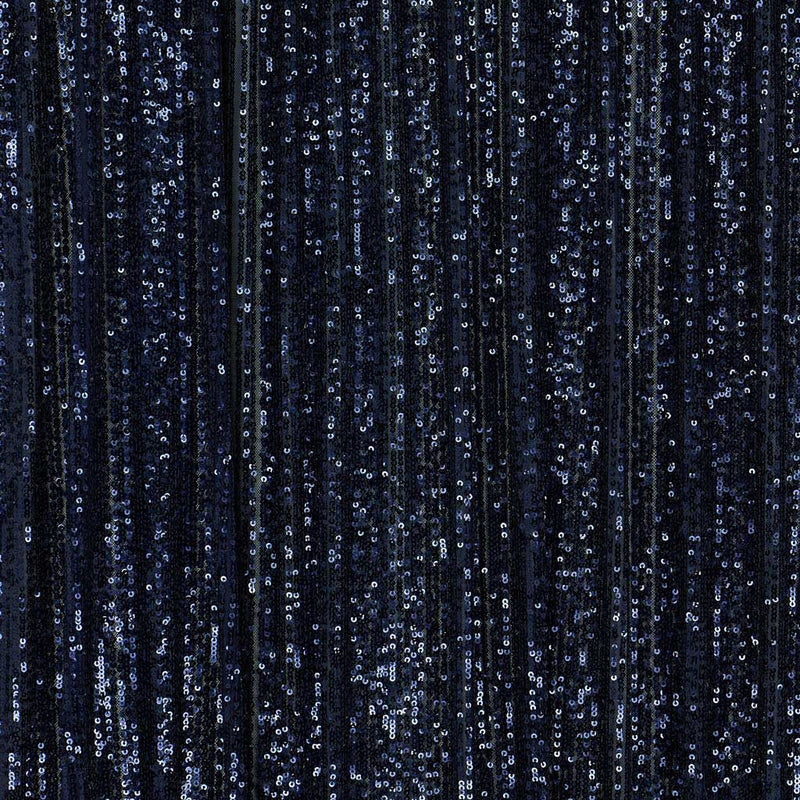 A flat sample of exquisite stretch mesh sequin in the color navy available at blue moon fabrics.