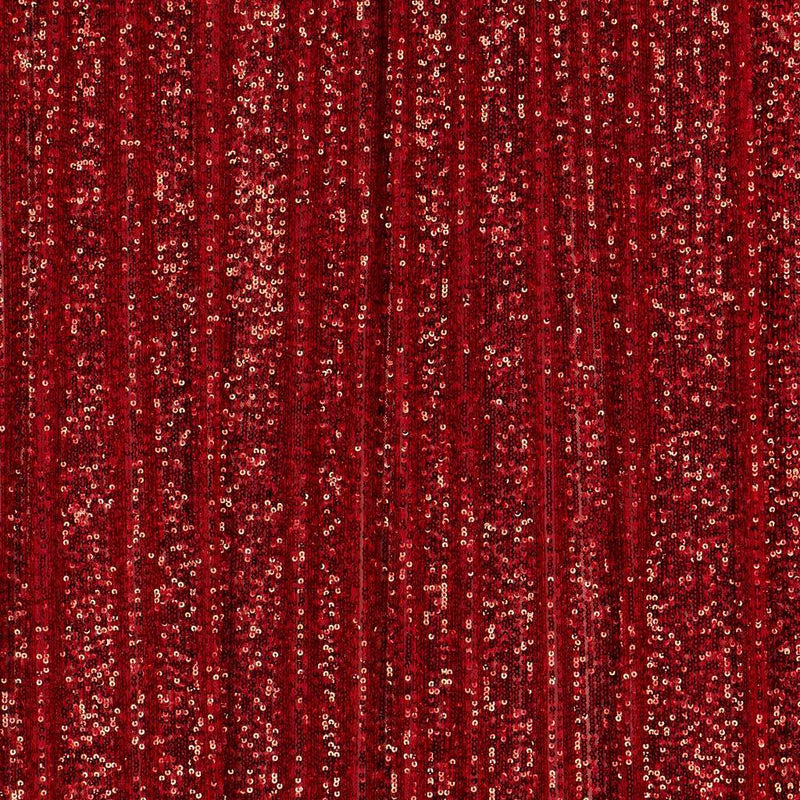 A flat sample of exquisite stretch mesh sequin in the color red available at blue moon fabrics.