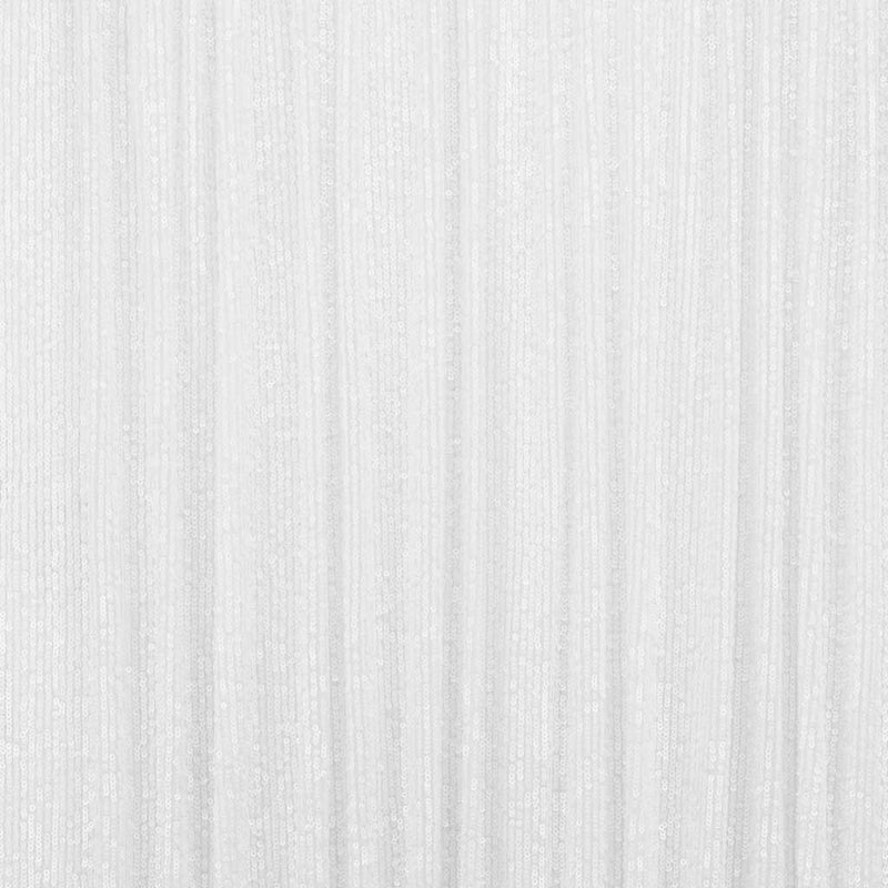A flat sample of exquisite stretch mesh sequin in the color white available at blue moon fabrics.