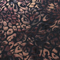 A flat sample of fierce foil printed spandex in the color black-burgundy.