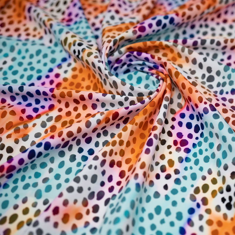 Detailed shot of Funky Airbrushed Spots Printed Spandex.