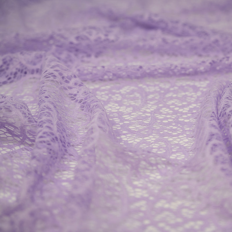 Detailed shot of Gabrielle Stretch Lace in color Lilac.