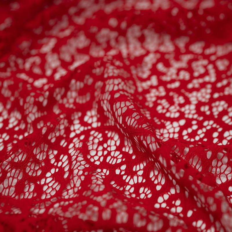 Detailed shot of Gabrielle Stretch Lace in color Red.