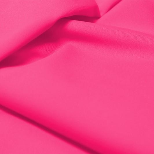 A flat sample of allure polyester spandex in the color bubblegum pink.