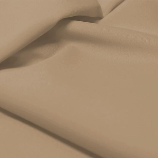 A flat sample of allure polyester spandex in the color taupe.