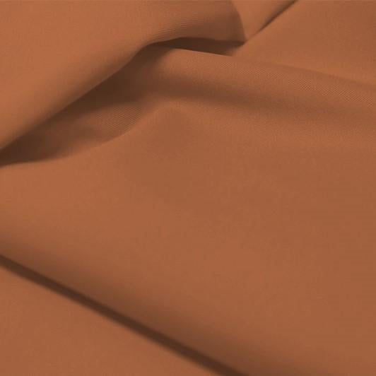 A flat sample of allure polyester spandex in the color terra cotta.