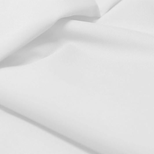 A flat sample of allure polyester spandex in the color white.