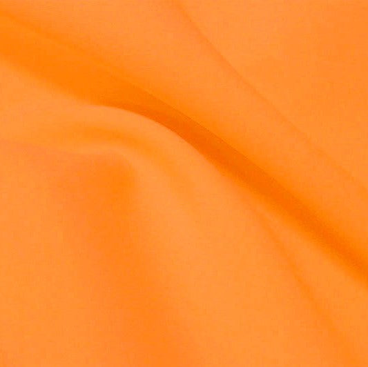 A flat sample of flexfilt recycled polyester spandex in the color orange.