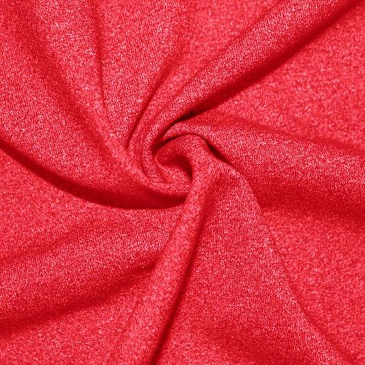 A close-up of Heather Spandex in the color heat.