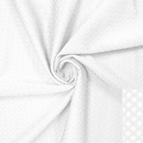 A swirled piece of Hive Textured Spandex in the color white.