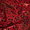 Detailed shot of Jag City Shattered Glass Foiled Spandex in the color Red