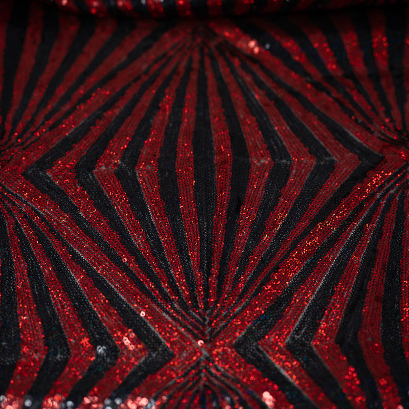 Detailed shot of Jenny Mesh Sequin in Black Red.