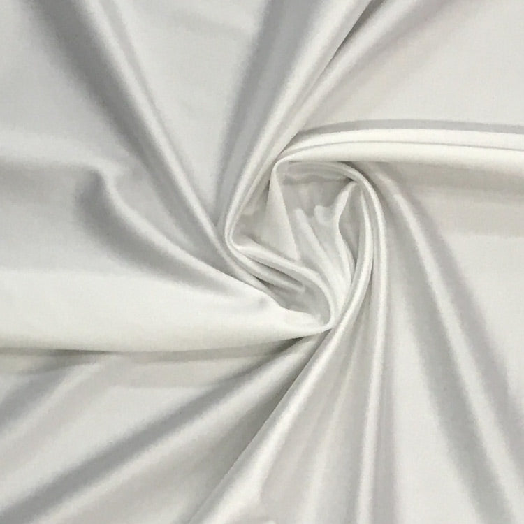 Swirled sample shot of Jumbo Foiled Spandex in the color white