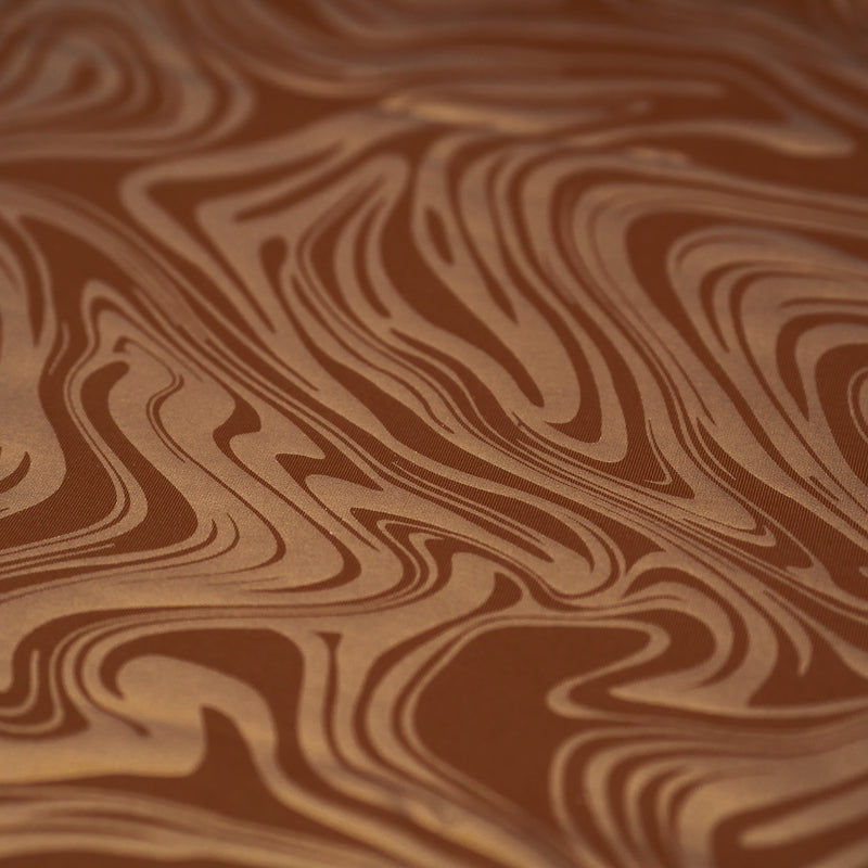 Detailed shot of Marble Foil Printed SuperFlex in color Coffee/Bronze.