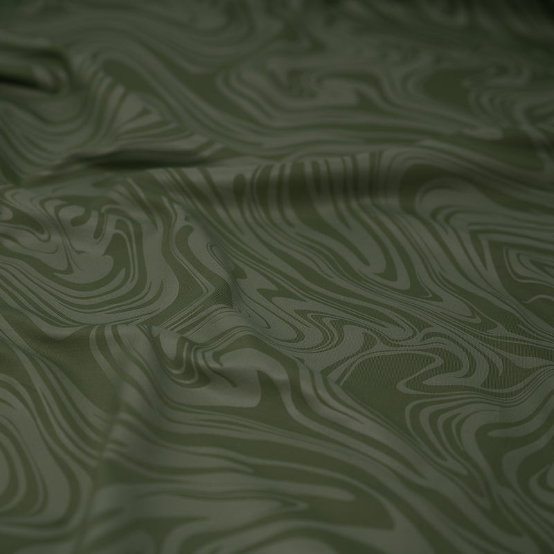 Detailed shot of Marble Foil Printed SuperFlex in color Nori/Clear.