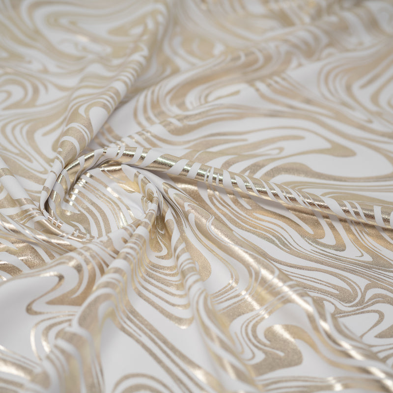 Detailed shot of Marble Foil Printed SuperFlex in color White/Gold