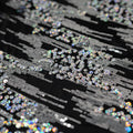 Detailed shot of Marvelous Embroidered Sequin Spandex in color Black/Silver/Silver Sparkle.