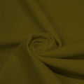 A swirled piece of matte nylon spandex fabric in the color olive twist.