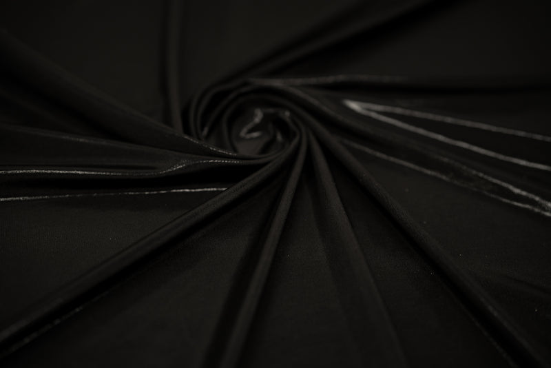 Detailed shot of Mercury Titanium Foiled Spandex in Black/Black.