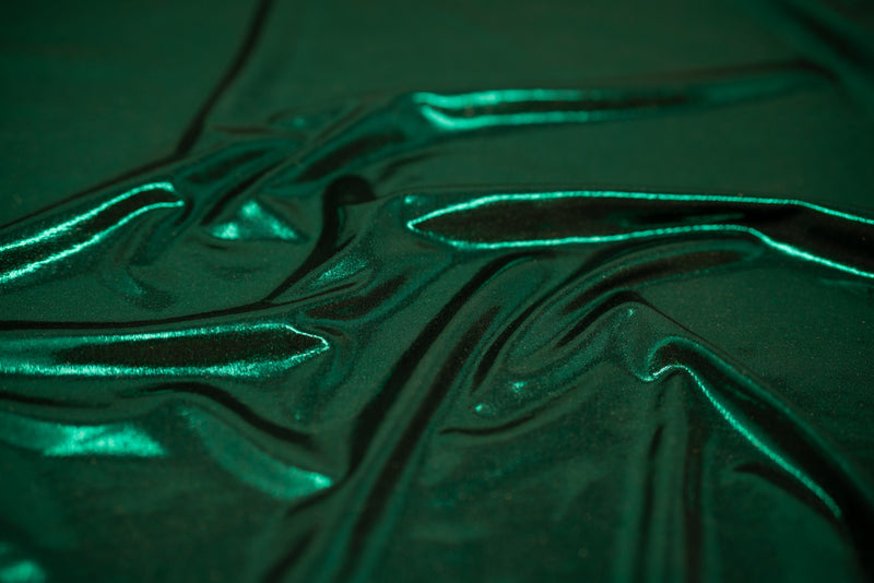 Detailed shot of Mercury Titanium Foiled Spandex in Black/Green.