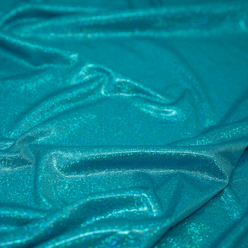Detailed shot of Mini Sparkles Foiled Spandex in Ocean Blue