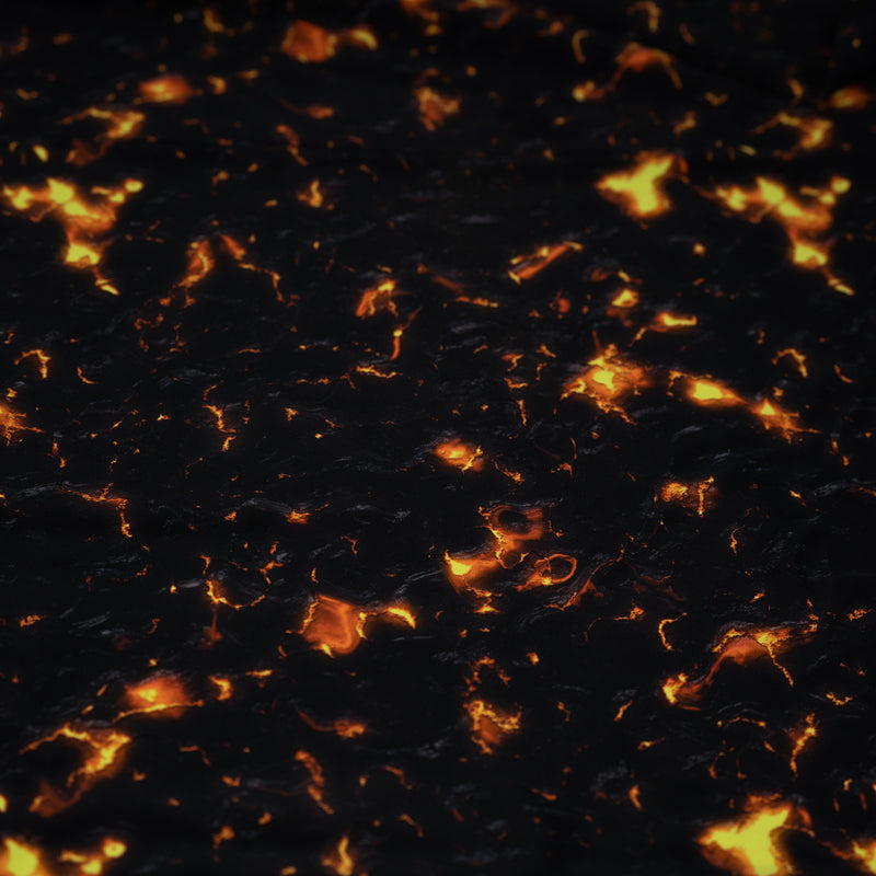 Detailed shot of Molten Magma Printed Spandex.