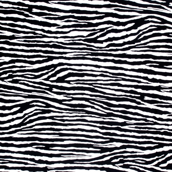 A flat sample of Zebra Stripes Printed Spandex.