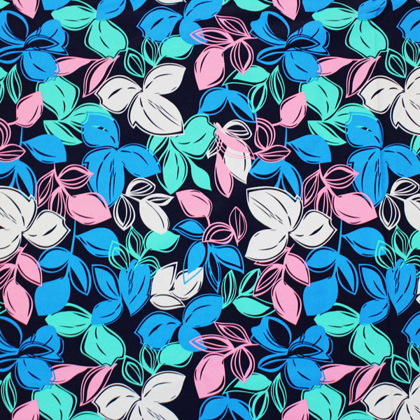 A flat sample of Retro Floral Printed Spandex.
