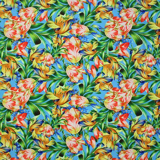 A flat sample of Royal Bouquet Printed Spandex.