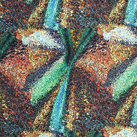 A flat sample of Micro Mosaic Printed Spandex.