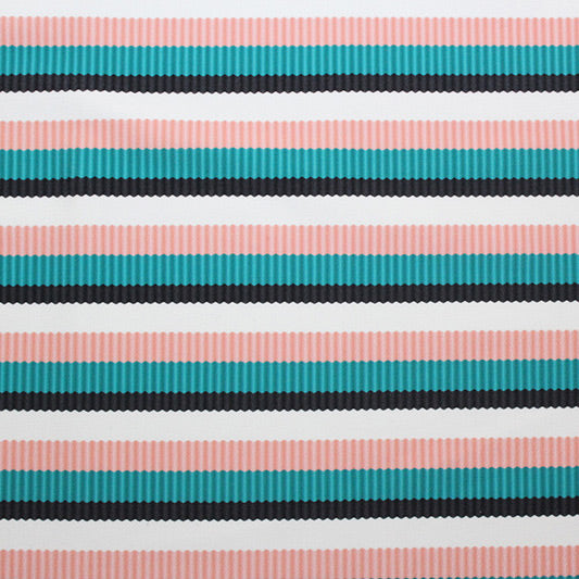 A flat sample of Palm Beach Stripes Printed Spandex.