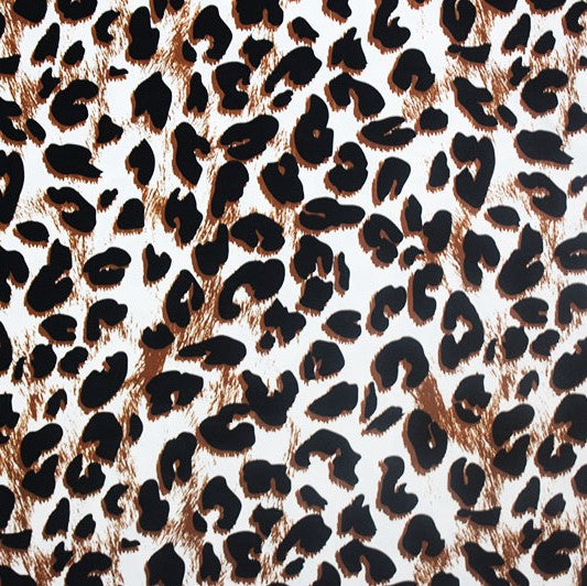 A flat sample of Baby Leopard Printed Spandex