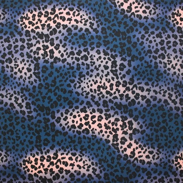 A flat sample of cheetah vibes printed spandex.