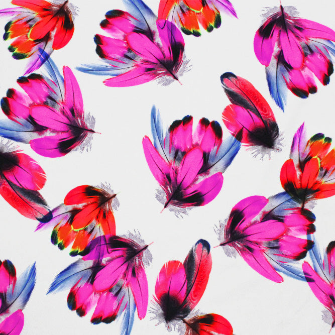 A flat sample of Falling Flowers Printed Spandex Fabric in Multi Color