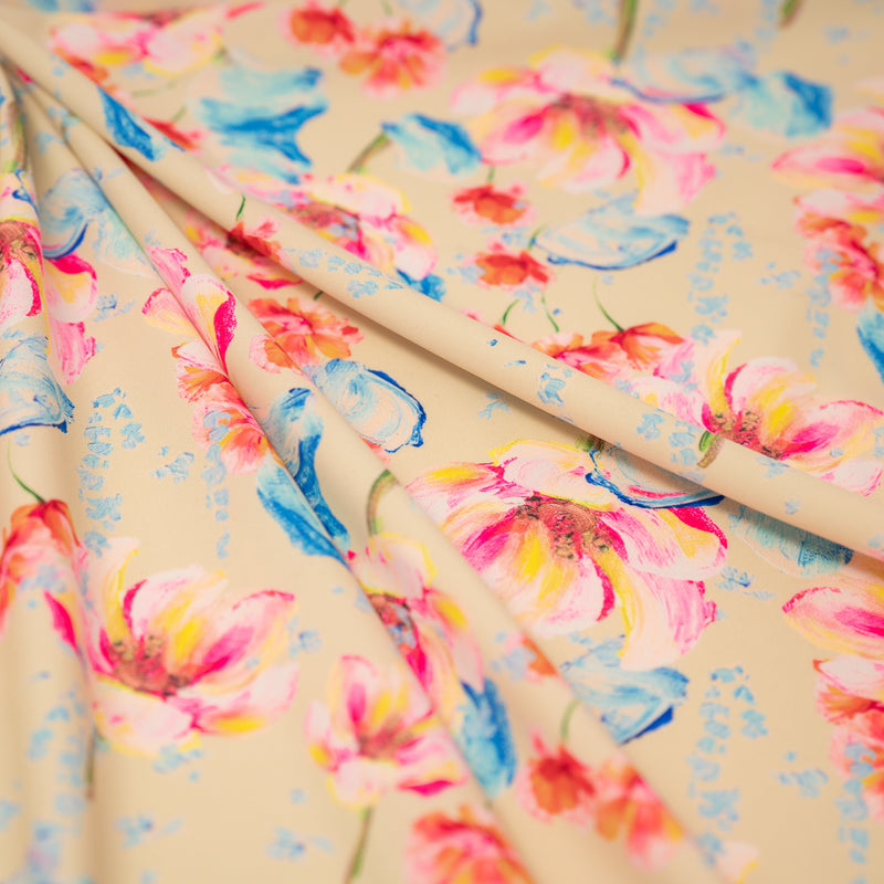 Detailed shot of Painterly Flowers Printed Spandex