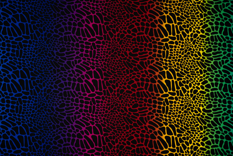 A flat sample of Multicolor Safari Spots Printed Spandex