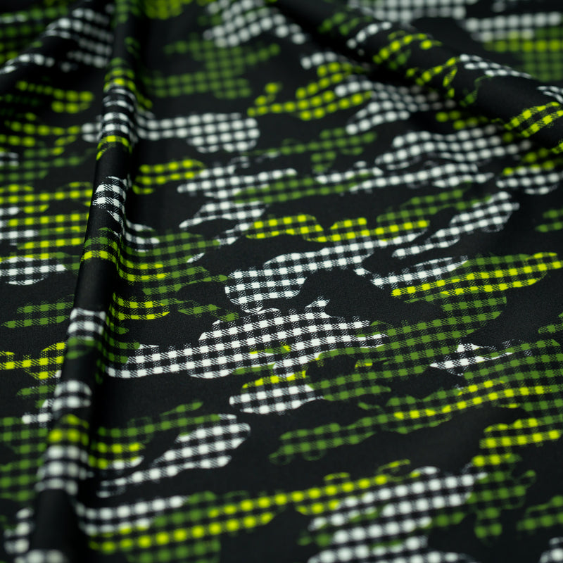 Detailed shot of Camouflage Plaid Printed Spandex