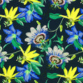 A flat sample of Underwater Flowers Printed Spandex Fabric in Multi Color