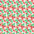 A flat sample of Strawberry Leaves Blush Mush Printed Spandex Fabric in Multi Color