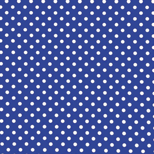A flat sample of Polka Dots Printed Spandex with quarter inch white dots on a  Sedona background.