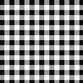 A flat sample of Gingham Printed Spandex with half inch squares in the colors Black and White.