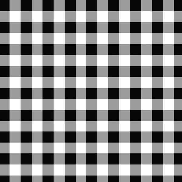 A flat sample of Gingham Printed Spandex with half inch squares in the colors Black and White.