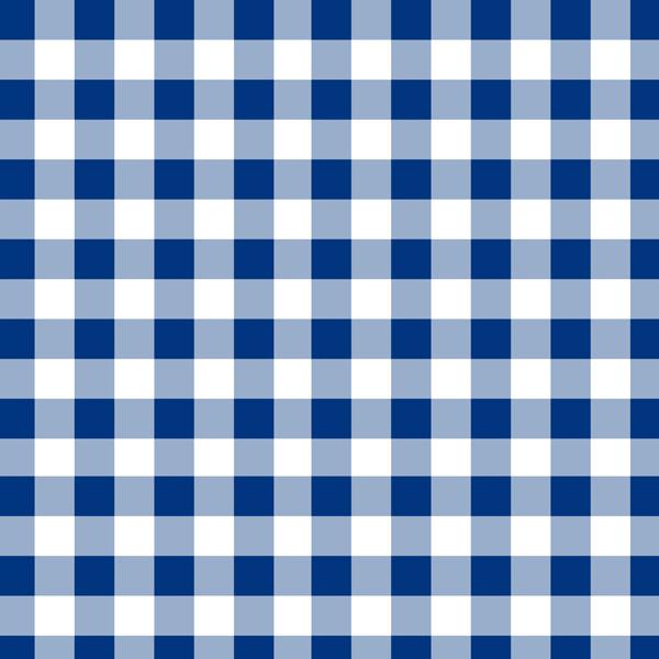 A flat sample of Gingham Printed Spandex with half inch squares in the colors Navy and White.
