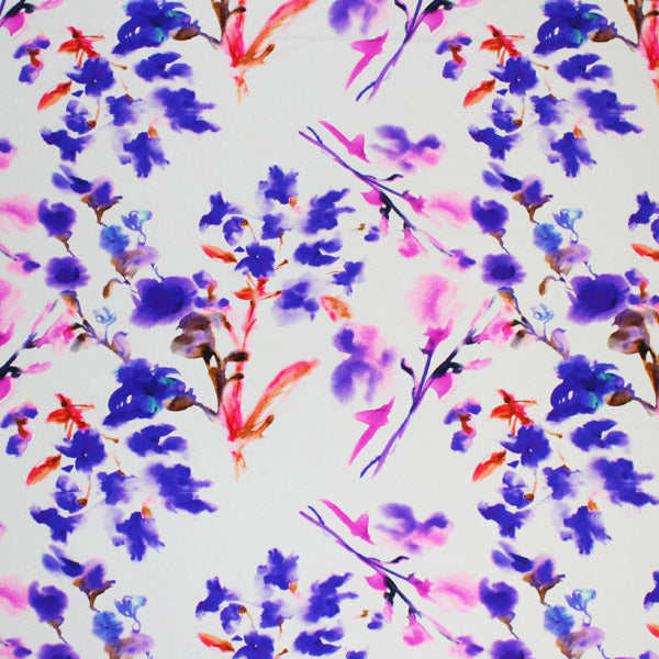A flat sample of Flower Bunches Printed Spandex.