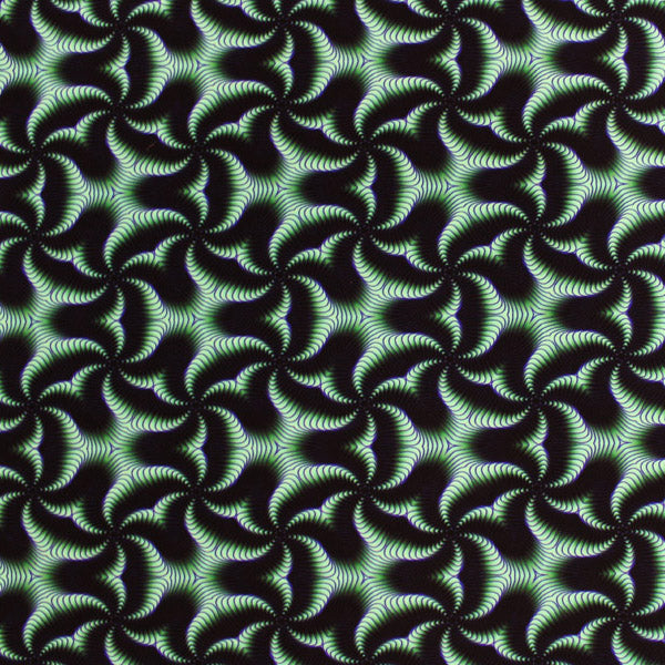 A flat sample of Kaleidoscope Horns Printed Spandex.