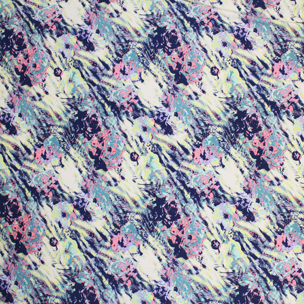 A flat sample of Textured Abstract Printed Spandex.